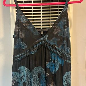 White House Black Market Black and Blue Textured Dress